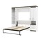 Bestar Orion 98W Full Murphy Bed and Narrow Storage Solutions with Drawers (99W), White & Walnut Grey 116862-000017 - alternate 7